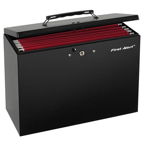 first alert locking steel file box|first alert steel file box.